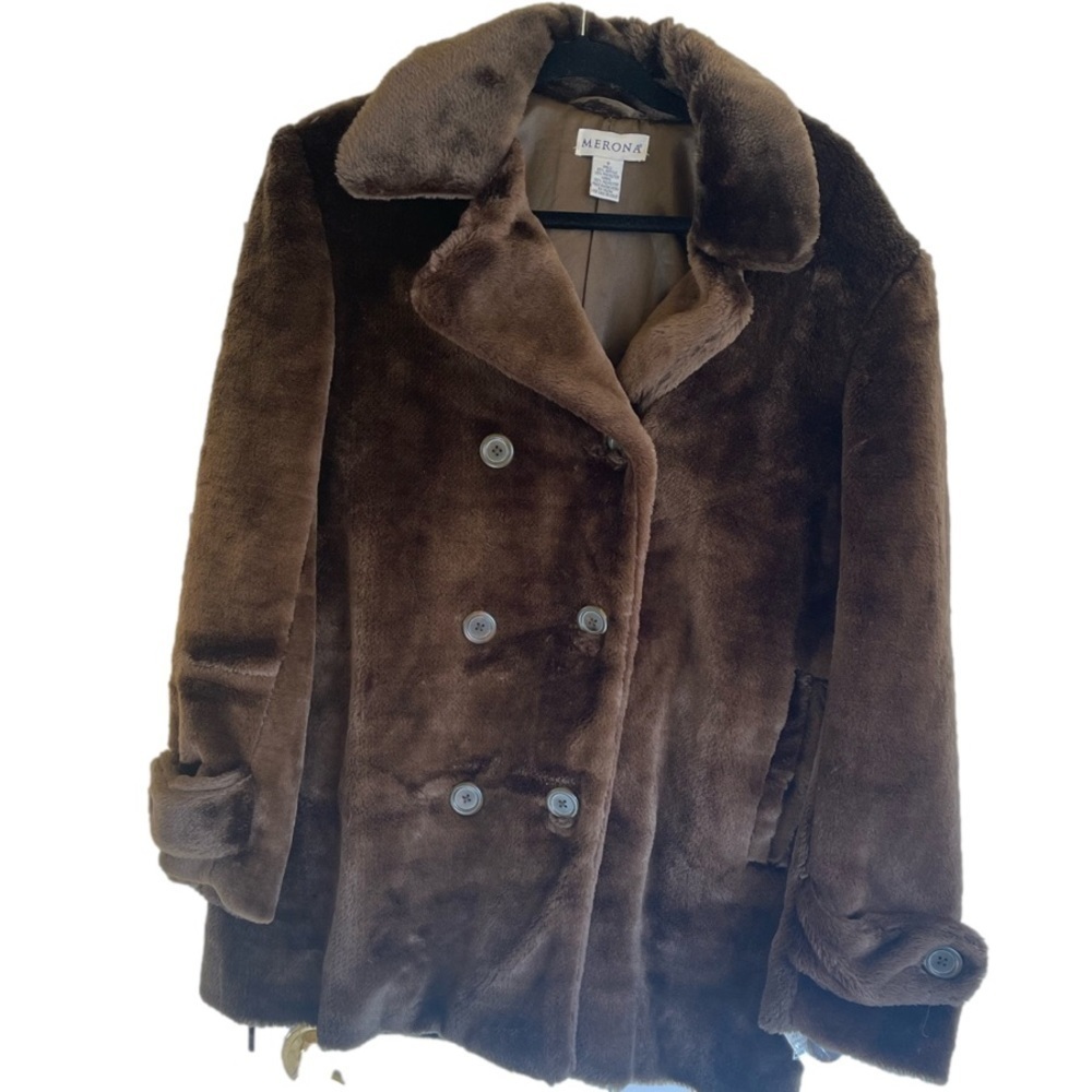 Vintage faux, fur jacket brown coat never used size women’s small